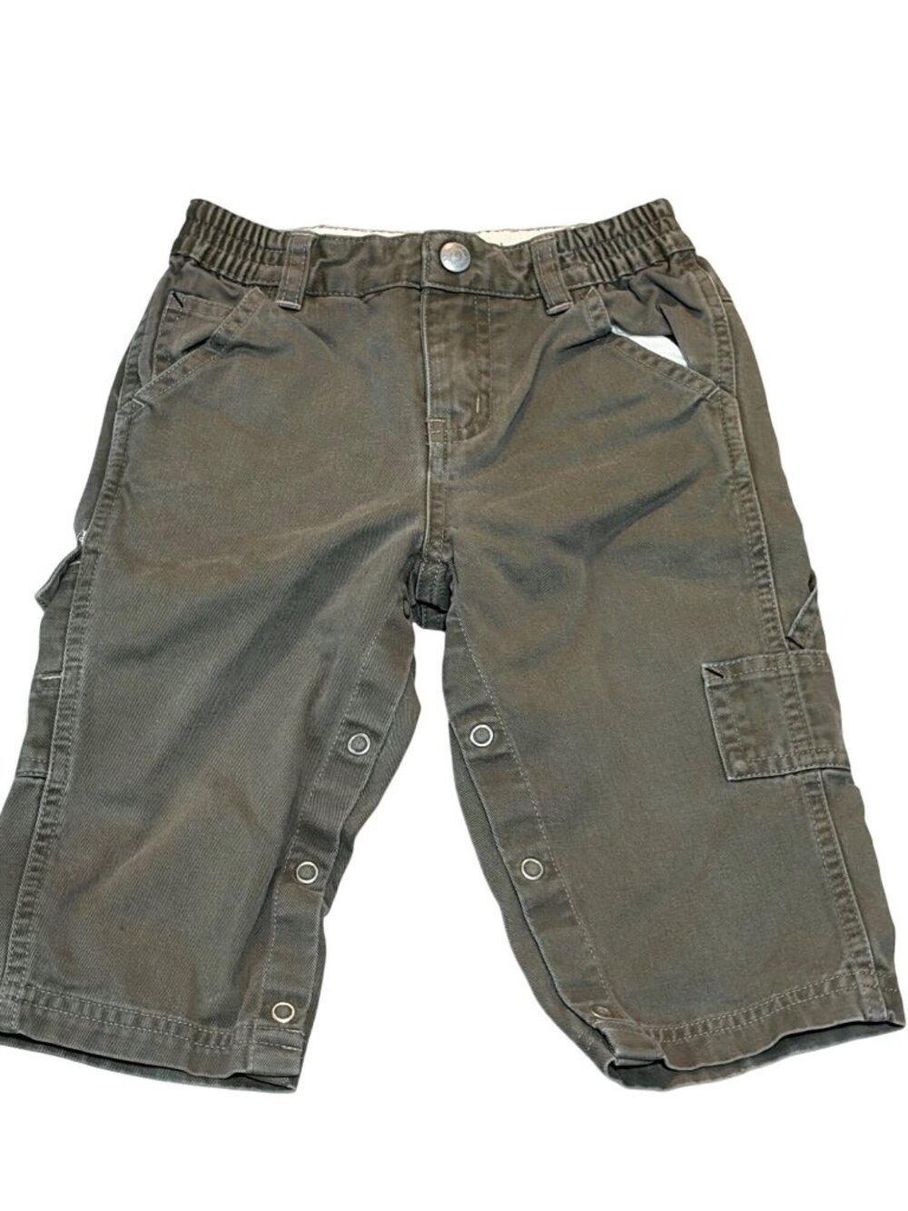 Vintage Baby Gap Boys Infant Baby Size 18 24 months Army Green Cargo Pants Snaps